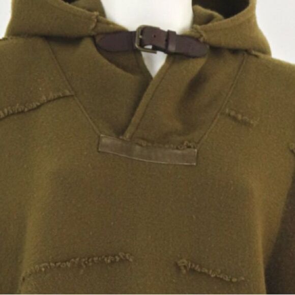 Ralph Lauren Collection Fall 2006 Olive Patchwork Blanket Hooded Anorak Poncho - Picture 12 of 17